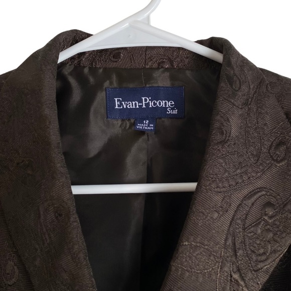 Evan-Picone Suit Jacket Women’s Size 12 Black with Paisley pattern - Picture 3 of 3
